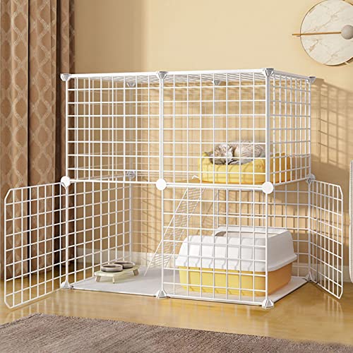 ANSNOW Katzenkäfig – Hundekäfige Mittlerer Größe, Hamster-Laufstall, Katzen-Laufstall, DIY-Haustier-Laufstall, Metallgehege, Netz Mit Tür Für Kaninchen, Igel, Katzen, Meerschweinchen, Katzenkäfig-Zu von ANSNOW