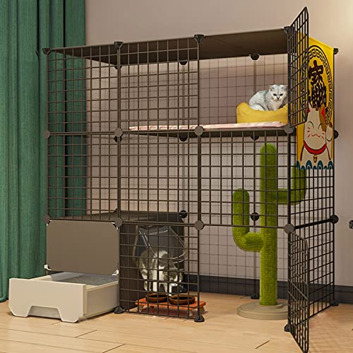 ANSNOW Katzenkäfig Mit Tür Und Geschlossener Katzentoilette, Diy-Gehäuse, Kleintierkäfig Für Katzen, Meerschweinchen, Hasen Und Chinchilla, 147 X 95 X 145 cm von ANSNOW