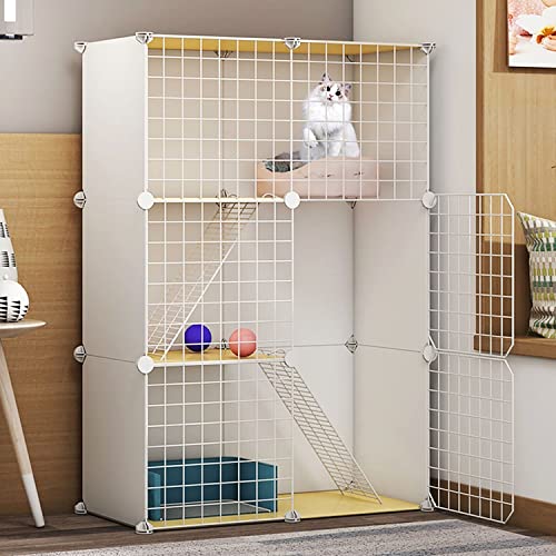 ANSNOW Katzenkäfige Für Den Innenbereich, Groß, Katzengehege, Katzenschrank, Halbgeschlossener Katzenkäfig, Diy-Katzenlaufstall, Haustierzaun Für Den Innenbereich, Mit Katzennest + Katzenhängematte von ANSNOW