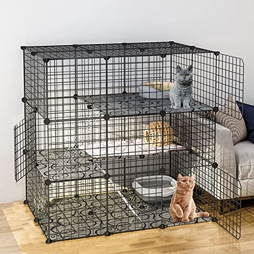 ANSNOW Katzenkäfige Für Den Innenbereich, Katzengehege – DIY-Laufstall Für Haustiere, Haustierkäfige Für Katzen, Metallgehege Mit Tür Für Kleine Haustiere, Kaninchen, Igel, Katzen, Meerschweinchen, von ANSNOW