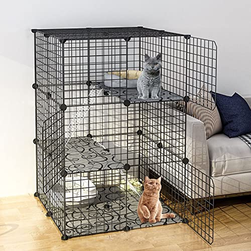 ANSNOW Katzenkäfige Für Den Innenbereich, Katzengehege – DIY-Laufstall Für Haustiere, Haustierkäfige Für Katzen, Metallgehege Mit Tür Für Kleine Haustiere, Kaninchen, Igel, Katzen, Meerschweinchen, von ANSNOW