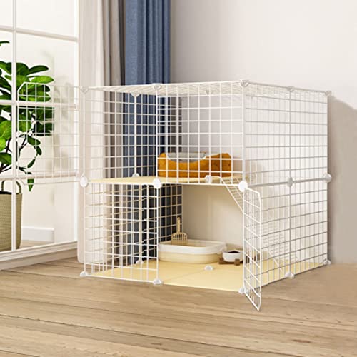 ANSNOW Katzenlaufstall, Katzenkäfig, Groß, Diy-Haustierhaus Für Den Innenbereich, Kleintierhaus, Katzenhäuser Für Hauskatzen, Kleintierkäfig Aus Metall, Katzenvilla, Bietet Platz Für 1–3 Erwachsene von ANSNOW