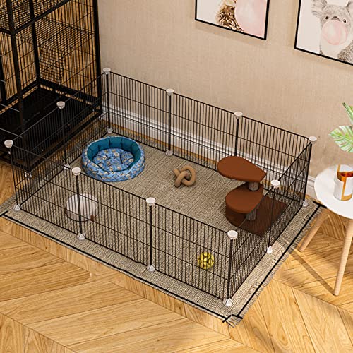 ANSNOW Katzenlaufstall – Meerschweinchenkäfig Für Den Innenbereich, Katzenstall, Meerschweinchenlaufstall, Diy-Zaunkäfig Aus Kunststoff Für Hamster, Kaninchen Und Kleine Haustiere/Schwarz/111*75*37C von ANSNOW