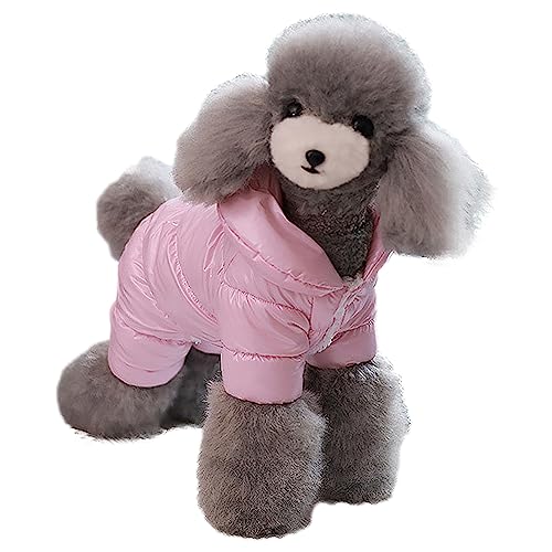 ANUFER Hund Winter Pufferjacke Wasserdicht Thermische Haustier Welpe Katze Geknöpft Strampler Jumpsuit SN0711114 Rosa L von ANUFER