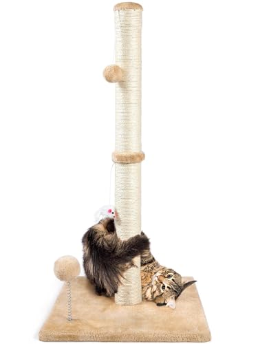 ANWA 81,3 cm hohe Katzenkratzbäume für Indoor-Katzen, 3-in-1 Kratzbäume mit lustigen Spielzeugen, Premium Sisal Katzenkratzbaum für Kätzchen mit verbesserter Stabiler Plüschbasis von ANWA