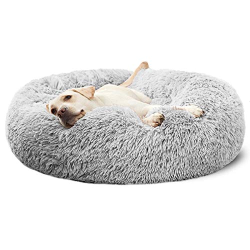 ANWA Haustierbett Donut Hundebett, Welpe Hundebett große Hunde, rundes Plüsch Hundebett weiches Hundesofa (L) 76 cm von ANWA