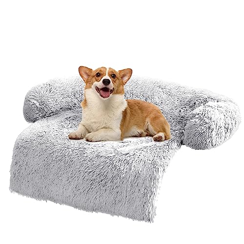 ANWA Hunde-Sofa-Matte, weicher Plüsch, Couchbezug für Hunde, Hundematte für Möbel, Haustier-Sofa-Matte für Hunde, Hundemöbelbett, Sofakissen, waschbar, Hundebett-Matten, 94,4 x 94,4 x 15,2 cm von ANWA