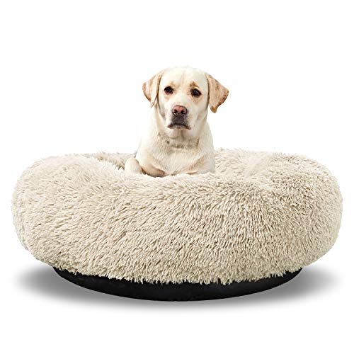 ANWA Waschbares rundes Hundebett, Donut-Hundebett, mittelgroß, bequem, beruhigendes Kuschelbett von ANWA