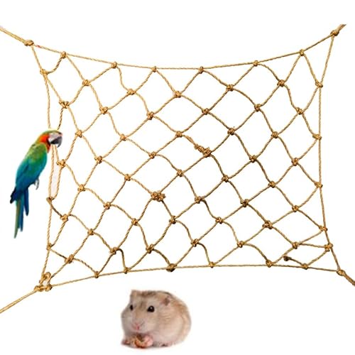 2 Stück Vogelseilnetz Hängematte Schaukel,VöGel Sitzstangen,Hängen Spielhalle,Vogel Höngematte Schaukel,Faltkletterseil für Papageien Vogel Kleine Haustiere,VöGel,Hamster,Frettchen (L) von ANXJLEO