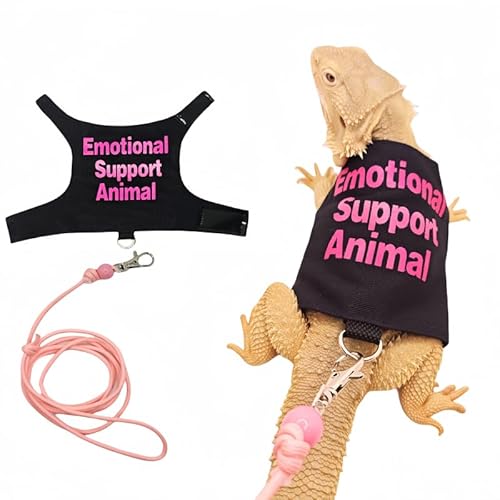 3 Sätze Eidechsengeschirr,25,5cm Verstellbares Bartdrachengeschirr und Leine,Farbe Eidechsengeschirr Harness and Leash Set,Outdoor-Traktionsseil,Wanderleine,Reptilien (Rosa (3 Sätze)) von ANXJLEO