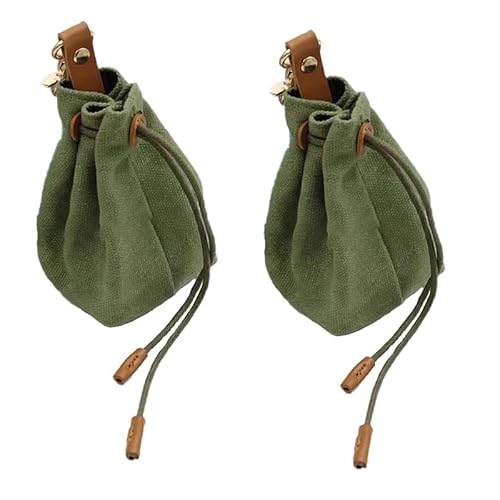 ANXJLEO 2 Stück Pet Training Snack Tasche,Futterbeutel für Hundeleckerlis,Schrumpftaschen mit Clip Schnalle,Multifunktionale Futtertasche für Haustierspielzeug,Leckereien (Armee Grün) von ANXJLEO