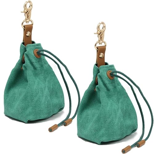 ANXJLEO 2 Stück Pet Training Snack Tasche,Futterbeutel für Hundeleckerlis,Schrumpftaschen mit Clip Schnalle,Multifunktionale Futtertasche für Haustierspielzeug,Leckereien (Grasgrün) von ANXJLEO