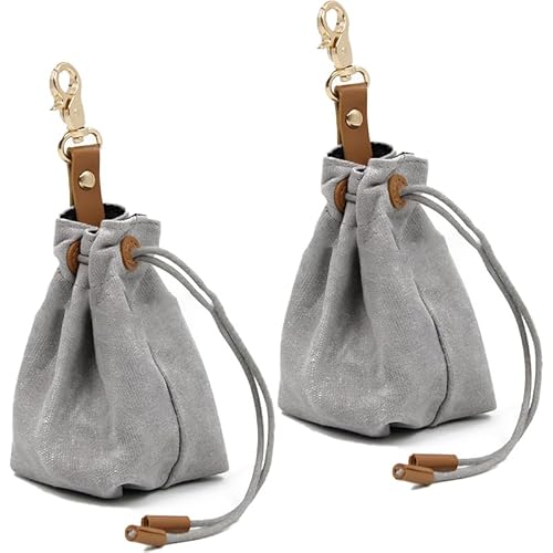 ANXJLEO 2 Stück Pet Training Snack Tasche,Futterbeutel für Hundeleckerlis,Schrumpftaschen mit Clip Schnalle,Multifunktionale Futtertasche für Haustierspielzeug,Leckereien (Hellgrau) von ANXJLEO