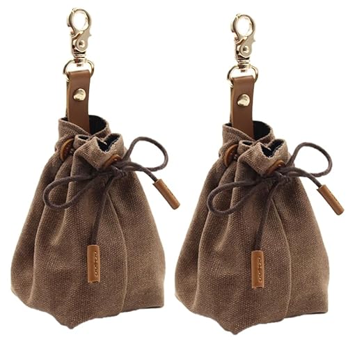 ANXJLEO 2 Stück Pet Training Snack Tasche,Futterbeutel für Hundeleckerlis,Schrumpftaschen mit Clip Schnalle,Multifunktionale Futtertasche für Haustierspielzeug,Leckereien (Kaffe) von ANXJLEO