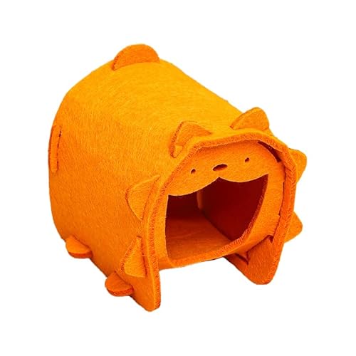 Faltbar Katzenstreu Haustier Spielzeug,DIY Tunnel Haustier,Katzenhaus aus Filz,Liegematte,Indoor Katzenhöhle für Katzen kleine Hunde,Kaninchen oder klei (S Schweinchenform) von ANXJLEO