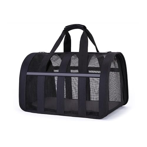 Pet Carrier für Katzen Pet Carrier für Hunde Striped Tulle Outdoor Medium Pet Carrier, Small Pet Soft Side Open Travelling Carrier Breathable and Foldable (Style 6, L) von ANXJLEO