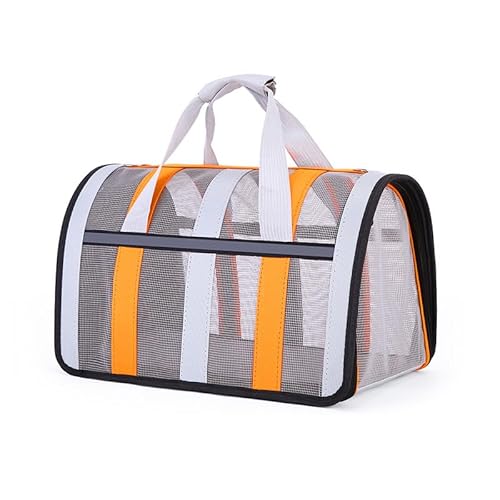 Pet Carrier für Katzen Pet Carrier für Hunde Striped Tulle Outdoor Medium Pet Carrier, Small Pet Soft Side Open Travelling Carrier Breathable and Foldable (Style 7, L) von ANXJLEO