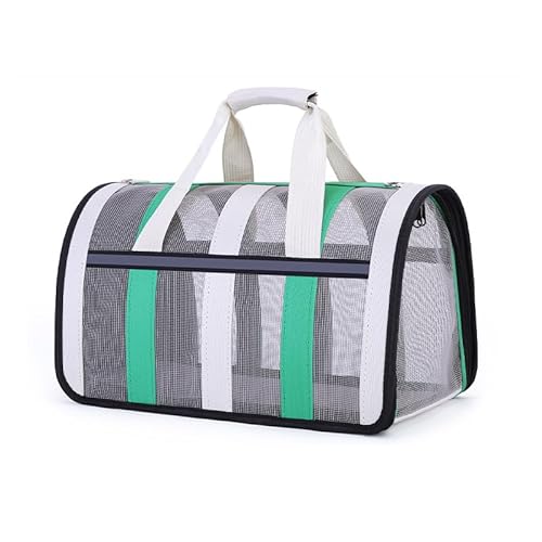 Pet Carrier für Katzen Pet Carrier für Hunde Striped Tulle Outdoor Medium Pet Carrier, Small Pet Soft Side Open Travelling Carrier Breathable and Foldable (Style 8, L) von ANXJLEO