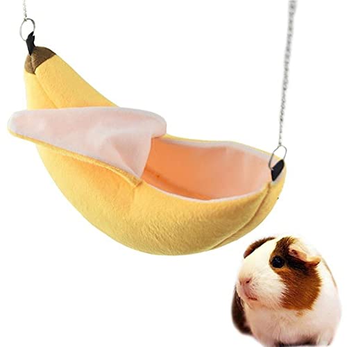 ANZONGYI Banane Hamsterbett Haus Hamster Hängende Schaukel Bett Warm Haus Käfig Nester Kleintiere Zubehör für Zucker Glider Hamster Eichhörnchen Chinchilla Igel Ratte Kleine Vogel Haustier von ANZONGYI