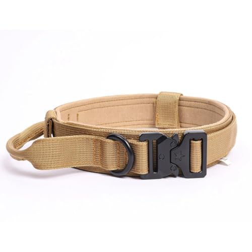 Hundehalsband, Militärisches Hundehalsband Verstellbar Mit Kontrollgriff, Militär-Hundehalsband Nylon mit Metallschnalle Für Mittelgroße Große Hunde(#B,L-(42cm-54cm)) von AOBUJDUB