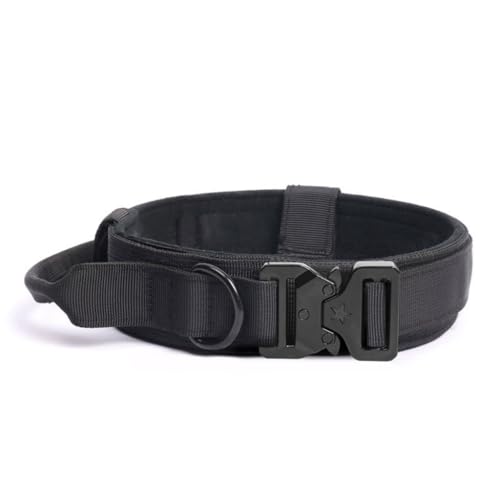 Hundehalsband, Militärisches Hundehalsband Verstellbar Mit Kontrollgriff, Militär-Hundehalsband Nylon mit Metallschnalle Für Mittelgroße Große Hunde(#D,L-(42cm-54cm)) von AOBUJDUB