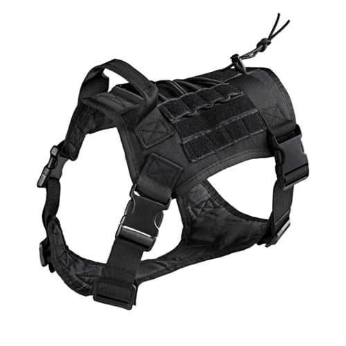 Hundehalsband, Taktisch Verstellbar mit Kontrollgriff, Aus Nylon, Gepolstert, Metallschnalle, Für Mittlere Große Hunde Jagd Training Outdoor, mit Robuste Metallschnalle(#N,L(23-33KG)) von AOBUJDUB