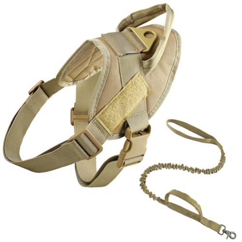 Hundehalsband, Taktisch Verstellbar mit Kontrollgriff, Aus Nylon, Gepolstert, Metallschnalle, Für Mittlere Große Hunde Jagd Training Outdoor, mit Robuste Metallschnalle(#R,L(23-33KG)) von AOBUJDUB