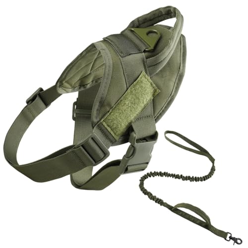 Hundehalsband, Taktisch Verstellbar mit Kontrollgriff, Aus Nylon, Gepolstert, Metallschnalle, Für Mittlere Große Hunde Jagd Training Outdoor, mit Robuste Metallschnalle(#S,L(23-33KG)) von AOBUJDUB