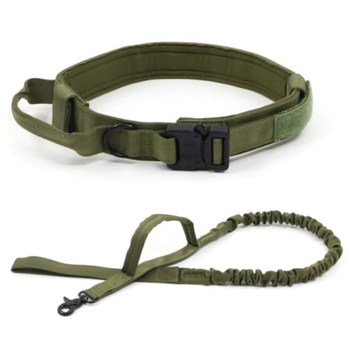 Taktisches Hundehalsband mit Griff, Militärische Hundehalsbänder Verstellbares Trainingshalsband Weiches Nylon, Militär-Hundehalsband Nylon mit Metallschnalle(#F,XL) von AOBUJDUB