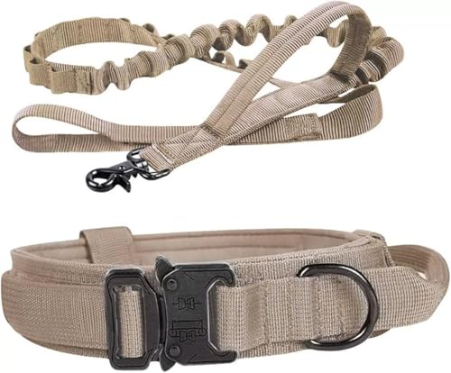 Taktisches Hundehalsband mit Griff, Militärische Hundehalsbänder Verstellbares Trainingshalsband Weiches Nylon, Militär-Hundehalsband Nylon mit Metallschnalle(#I,XL) von AOBUJDUB