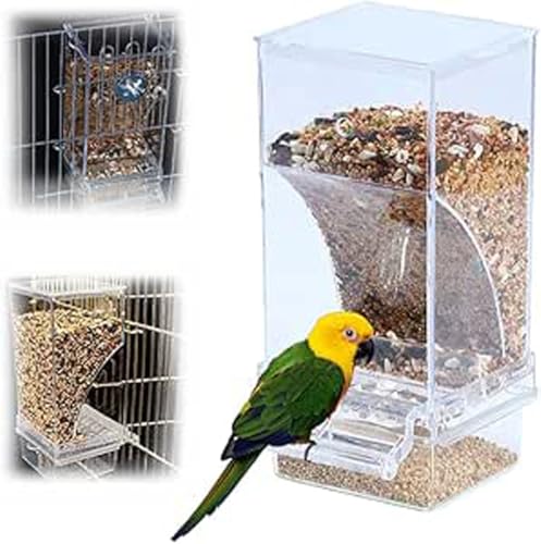 Vogelfutterspender, Transparentes AufhäNgen Futterspender Und Wasserspender Für Vögel, Für Vögel Wellensittiche(1pcs20x8x10cm) von AOBUJDUB