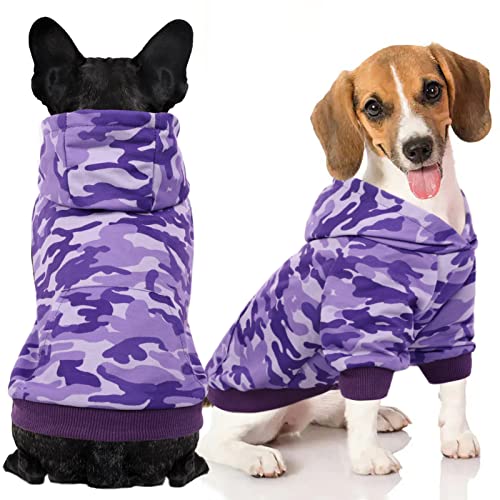 AOFITEE Camo Hunde-Kapuzenpullover, Mantel, warme Hunde-Shirts, Weste, Camouflage, Haustier-T-Shirt, Sweatshirts mit Tasche, Kleidung für kleine, mittelgroße und große Hunde von AOFITEE