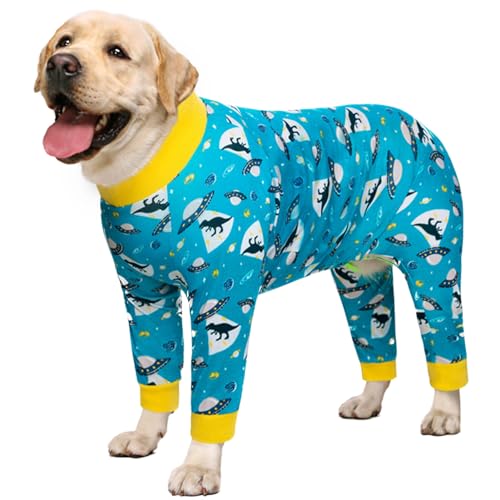 AOFITEE Hunde-Genesungsanzug nach Operationen, Einteiler für Hunde, chirurgisches Erholungsshirt für Bauchwunden, Dinosaurier-Hunde-Pyjama, Body für mittelgroße und große Hundekegel-Alternative, von AOFITEE