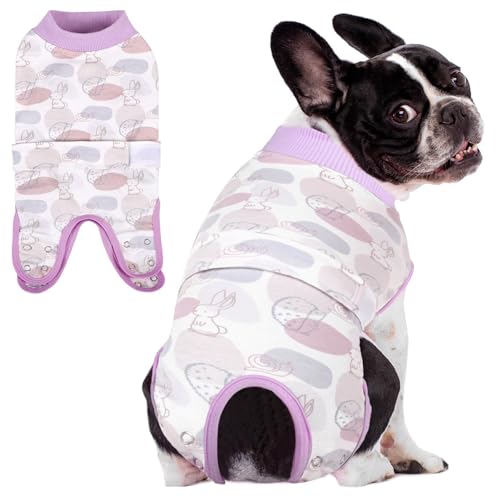 AOFITEE Hund Genesungsanzug, Hund chirurgischer Genesungsanzug für Hündinnen und männliche Hunde, Anti Lecken Hund chirurgisches Shirt mit Pinkelloch, Kaninchen M von AOFITEE