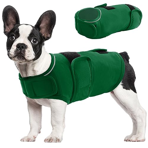 AOFITEE Hund Weste Winddicht Nacht Reflektierende Jacke Hund Elastische Mantel Stehkragen Hund Sweatshirt Mit Einstellbare Taille Hund Warme Mäntel von AOFITEE