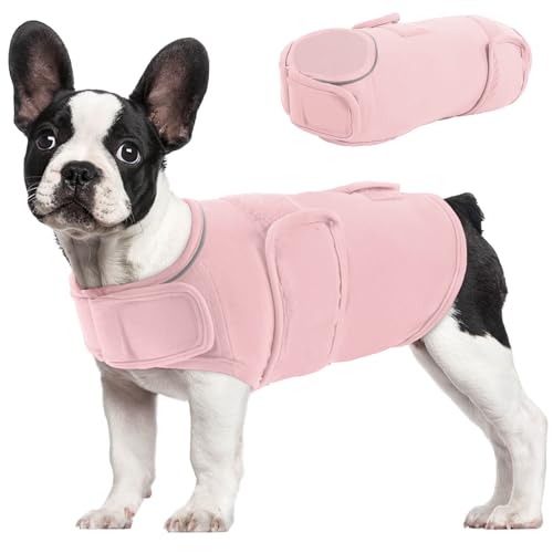 AOFITEE Hund Weste Winddicht Nacht Reflektierende Jacke Hund Elastische Mantel Stehkragen Hund Sweatshirt Mit Einstellbare Taille Hund Warme Mäntel von AOFITEE