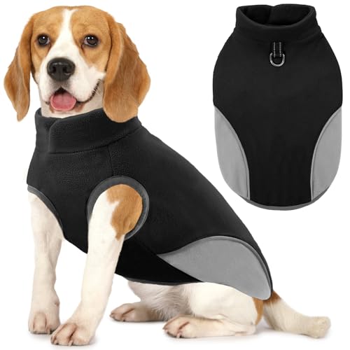 AOFITEE Hunde-Fleecepullover, Hundepullover für große Hunde, Fleece-Hundeweste mit D-Ring für die Leine, warmer Hundepullover für Mädchen und Jungen, großer Hundepullover für Herbst und Winter, von AOFITEE