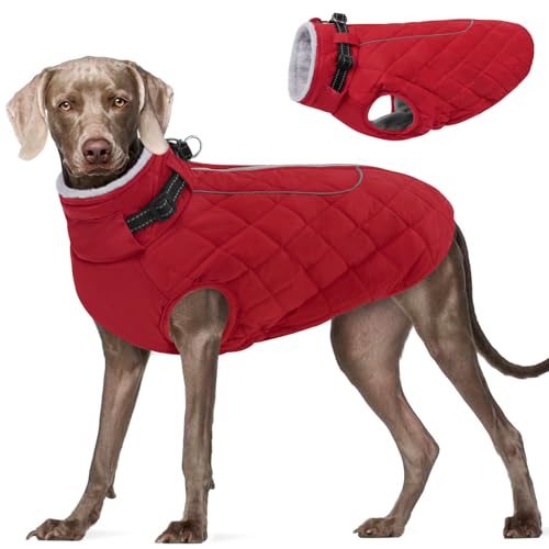 AOFITEE Hunde-Winterjacke für extra große Hunde, warmer Rollkragen-Hundemantel mit Reißverschluss hinten, wasserdichter Hundepuffermantel für große Hunde, Hundemantel, warmer Schneeanzug für Deutscher von AOFITEE