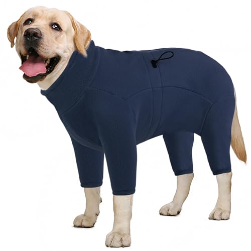 AOFITEE Hunde-Wintermantel, Warmer Fleece-Hundeschlafanzug Ganzkörper-Hundejacke, winddichter Rollkragen-Hunde-Einteiler, Jumpsuit, dehnbarer vierbeiniger Hundepullover für kleine, mittelgroße und von AOFITEE