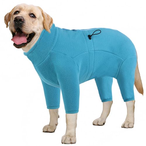 AOFITEE Hunde-Wintermantel, Warmer Fleece-Hundeschlafanzug Ganzkörper-Hundejacke, winddichter Rollkragen-Hunde-Einteiler, Jumpsuit, dehnbarer vierbeiniger Hundepullover für kleine, mittelgroße und von AOFITEE