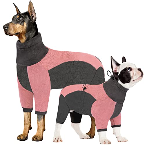 AOFITEE Hunde-Wintermantel, warmer Pullover, Fleece-Schlafanzug, weicher Ganzkörper-Hundepullover für kaltes Wetter, winddichter Rollkragen, Einteiler für kleine, mittelgroße und große Hunde von AOFITEE