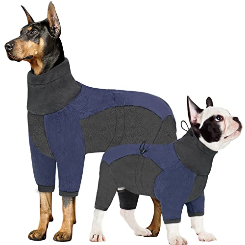 AOFITEE Hunde-Wintermantel, warmer Pullover, Fleece-Schlafanzug, weicher Ganzkörper-Hundepullover für kaltes Wetter, winddichter Rollkragen, Einteiler für kleine, mittelgroße und große Hunde von AOFITEE