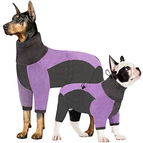 AOFITEE Hunde-Wintermantel, warmer Pullover, Fleece-Schlafanzug, weicher Ganzkörper-Hundepullover für kaltes Wetter, winddichter Rollkragen, Einteiler für kleine, mittelgroße und große Hunde von AOFITEE