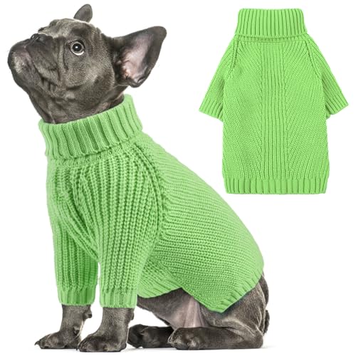 AOFITEE Hundepullover für Kleine Hunde, Solide Hundepullover Strick, Warmer Winter Rollkragen Welpen Katze Pullover für Hund Mädchen Jungen, Kleiner Hund Sweater für Chihuahua Bulldogge Dackel Yorkie von AOFITEE