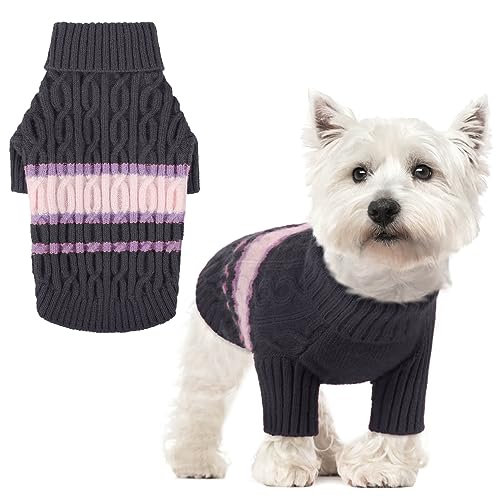 AOFITEE Hundepullover für kleine Hunde, Warmer Rollkragenpullover für kleine Hunde, Strickpullover Katzenpullover Hunde-Sweatshirt für kaltes Wetter, weiche Thermo-Strickwaren für kleine mittelgroße von AOFITEE