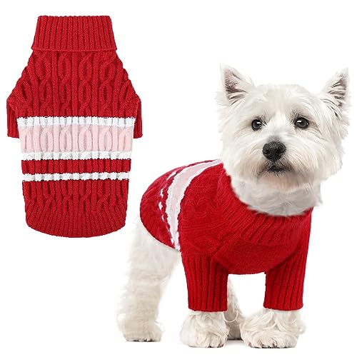 AOFITEE Hundepullover für kleine Hunde, Warmer Rollkragenpullover für kleine Hunde, Strickpullover Katzenpullover Hunde-Sweatshirt für kaltes Wetter, weiche Thermo-Strickwaren für kleine mittelgroße von AOFITEE