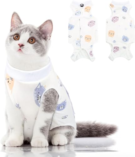 AOFITEE Katzenbody Nach Op Katzen Body für Katzen Operation, Medical Pet Shirt Katze Nach der Kastration, Leckschutz Katzenbody Nach Op Kastration Katze, Katzenbekleidung Nach Kastration, S von AOFITEE