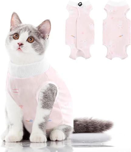 AOFITEE Katzenbody Nach Op Katzen Body für Katzen Operation, Medical Pet Shirt Katze Nach der Kastration, Leckschutz Katzenbody Nach Op Kastration Katze, Katzenbekleidung Nach Kastration,L von AOFITEE