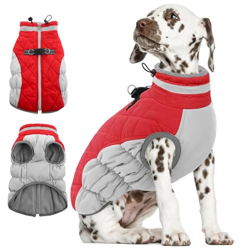 AOFITEE Kleiner Hundemantel, Warme Hundewinterjacke für Extra Kleine Hunde, Reflektierende Rollkragen-Hundeweste mit Integriertem Geschirr,wasserdichte Hundeschneejacke für Chihuahua, Yorkshire von AOFITEE