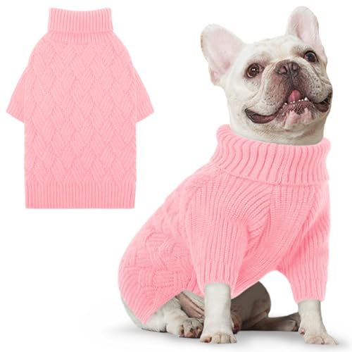 AOFITEE Kleiner Hundepullover, XS Hundepullover, warmer Hunde-Halloweenpullover, Hunde-Winterpullover für kleine Hunde, Mädchen, Jungen, Rollkragenpullover, dicker Welpenpullover, weiblich, männlich von AOFITEE